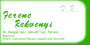 ferenc rekvenyi business card